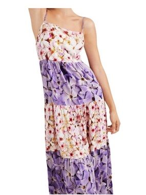 Desigual White Floral Tank Dress with Pink, Purple & Yellow Accents